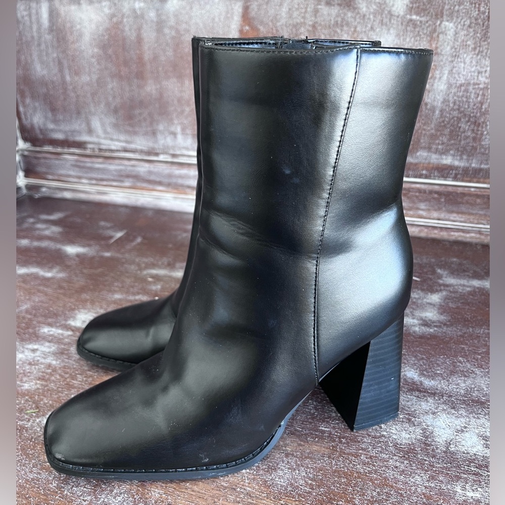 Osborn Block Heel Dress Boot by Cushionaire Black Size 7 High Heel Memory Foam